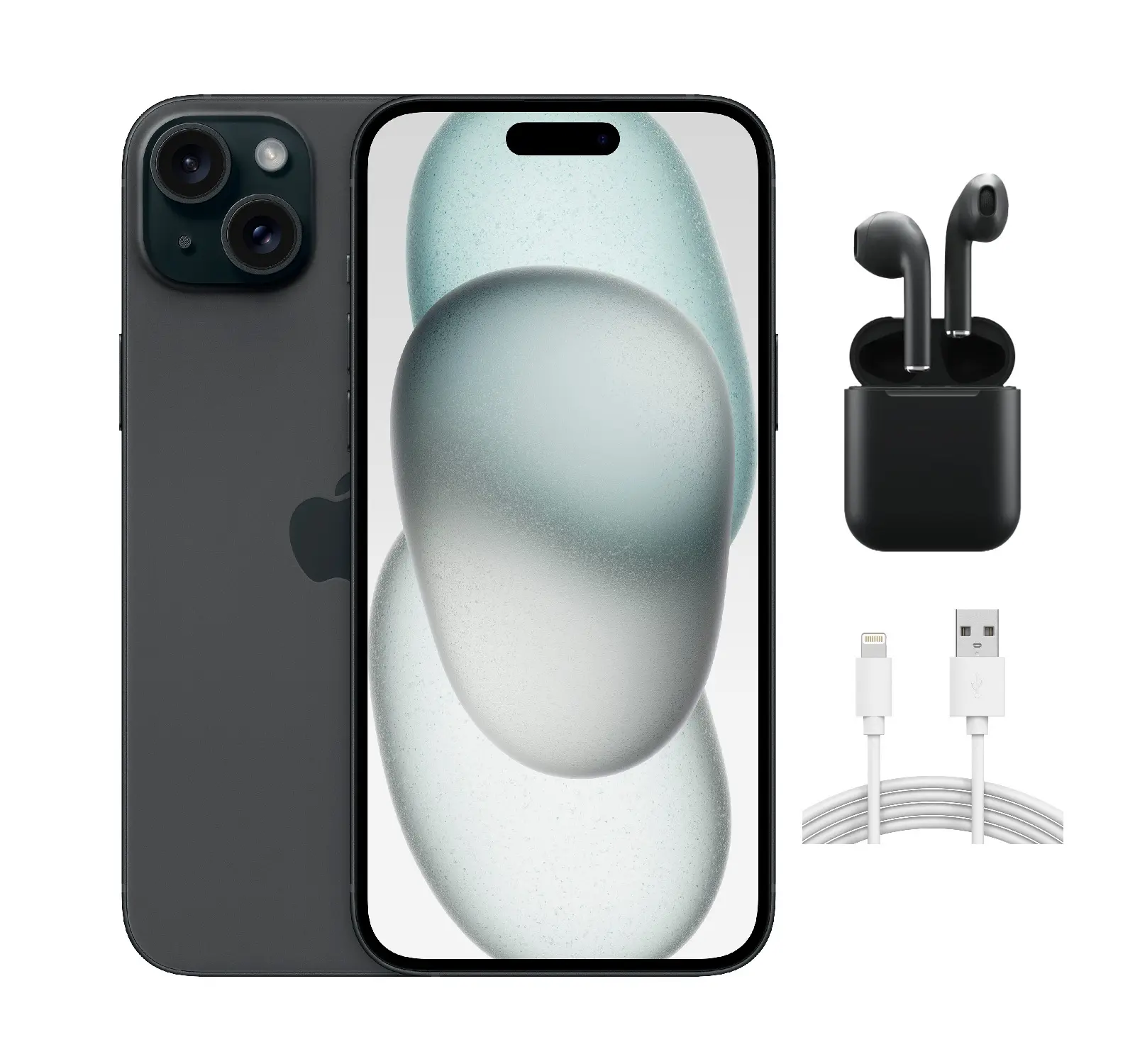 Refurbished Apple iPhone 15 Plus (Unlocked) A2847 - Acceptable Condition with Wireless Earbuds & 1 Year Warranty
