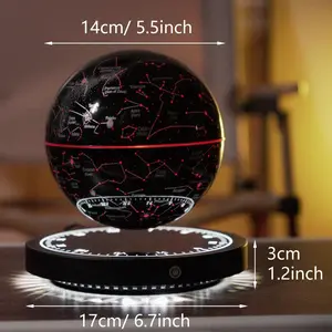 Floating LED Starlight Ball with Clock – 360° Rotating Magnetic Levitation Lamp, Rainbow Color Display for Study Table, Modern Decor or Holiday Gift