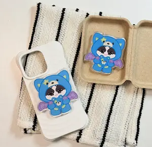 Kawaii Bat Bear Character MagSafe Phone Grip Collection, Cute Chibi Cartoon Magnetic Pop Socket & Kickstand for iPhone, Pastel Aesthetic Gift Set
