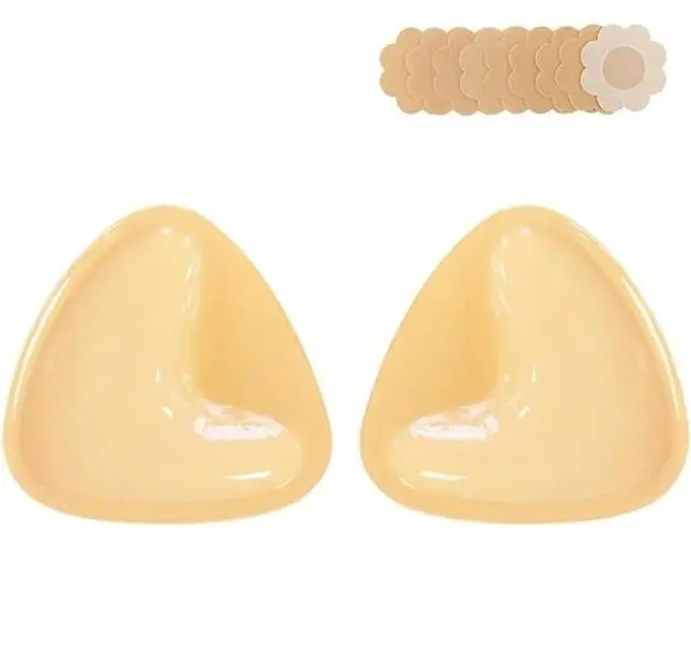 Sticky Bra Inserts Double Sided Adhesive Bra Pads Instant Lift Cups Reusable Push Up Invisible Breast Pads for Bikini Swimsuit Gown Dresses Sports Strapless Backless Bra