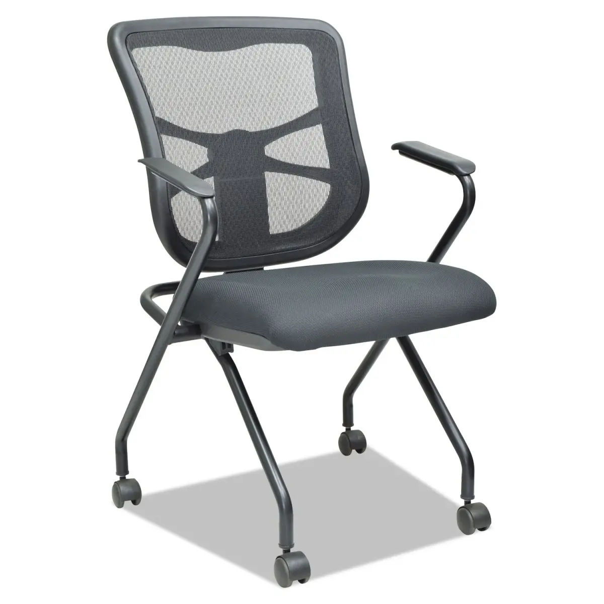 ALE 2-Pack Black Elusion Mesh Nesting Chairs - Modern, Wellness-Focused Indoor Furniture with Curves Done Right for Beauty-Enhancing Spaces