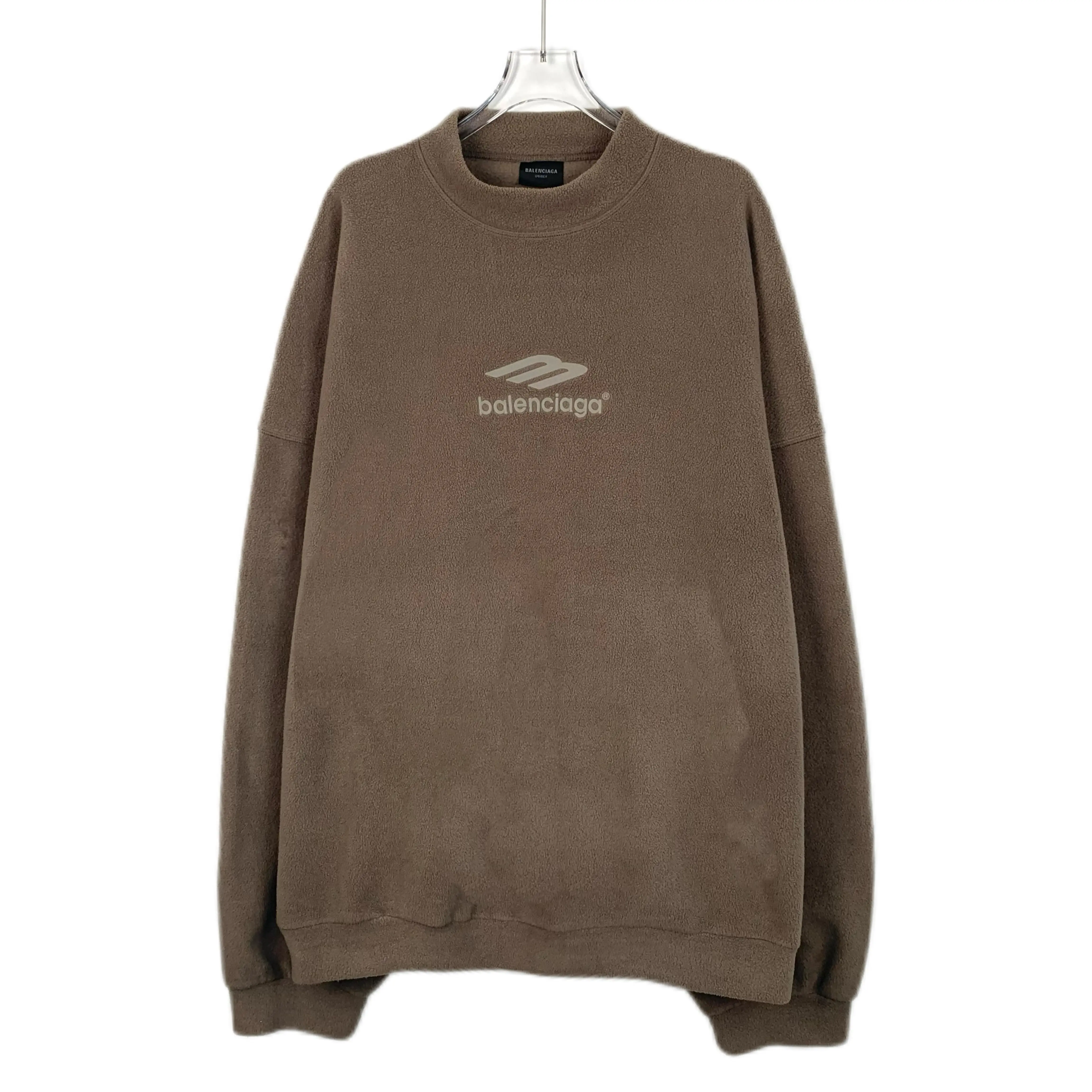 RDLT- Balenciaga Brown Logo Print Cotton Crewneck Sweatshirt Size L