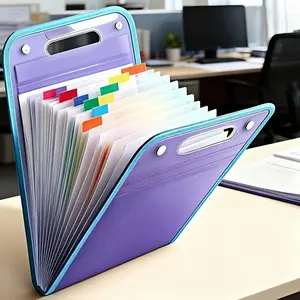 Hand-held 13-layer organ bag, portable extended folder organizer. Can be used as a student portfolio. Suitable for offices, families and schools. Desktop file organizer.