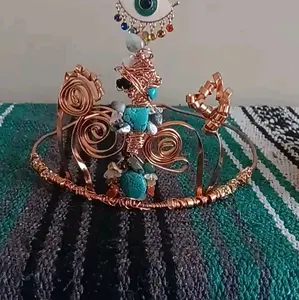 Frequency Copper Crowns - Unique Hairpiece with Floral Design and Decorative Elements for Comfort and Style - Haircare