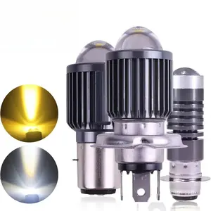 H4 LED Motorcycle Headlight H6 BA20D P15D CSP Led Lens White Yellow Hi Lo Beam Spotlight Motorbike Scooter Running Lamp