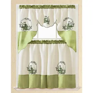 Bt416-Green Polyester Kitchen Curtain
