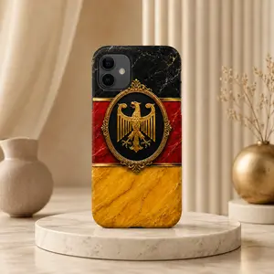 Germany Eagle Marble Phone Case for Apple, Luxury German Flag Protective Cover