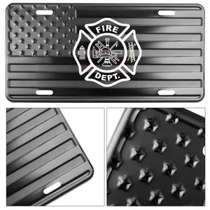 First Responder Edition Fire Department Embossed American Flag License Plate Tag