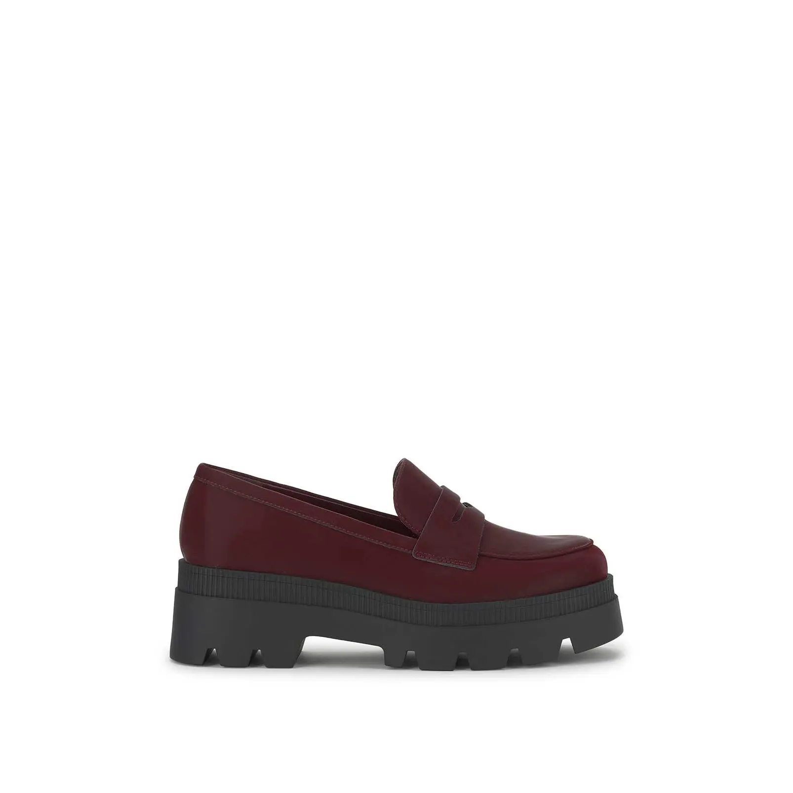 Ullinia Lug Platform Loafer in Dark Cherry