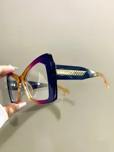 Cat Eye Glasses, Thick Frame Legs Fashion Retro Trend Eyeglasses for Men and Women, Fashionable Frames Glasses, Stylish Trendy Eyewear