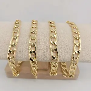 (GG 2) 14K Gold laminated bracelet cuban chain 9mm 8 inches men perfect valentine