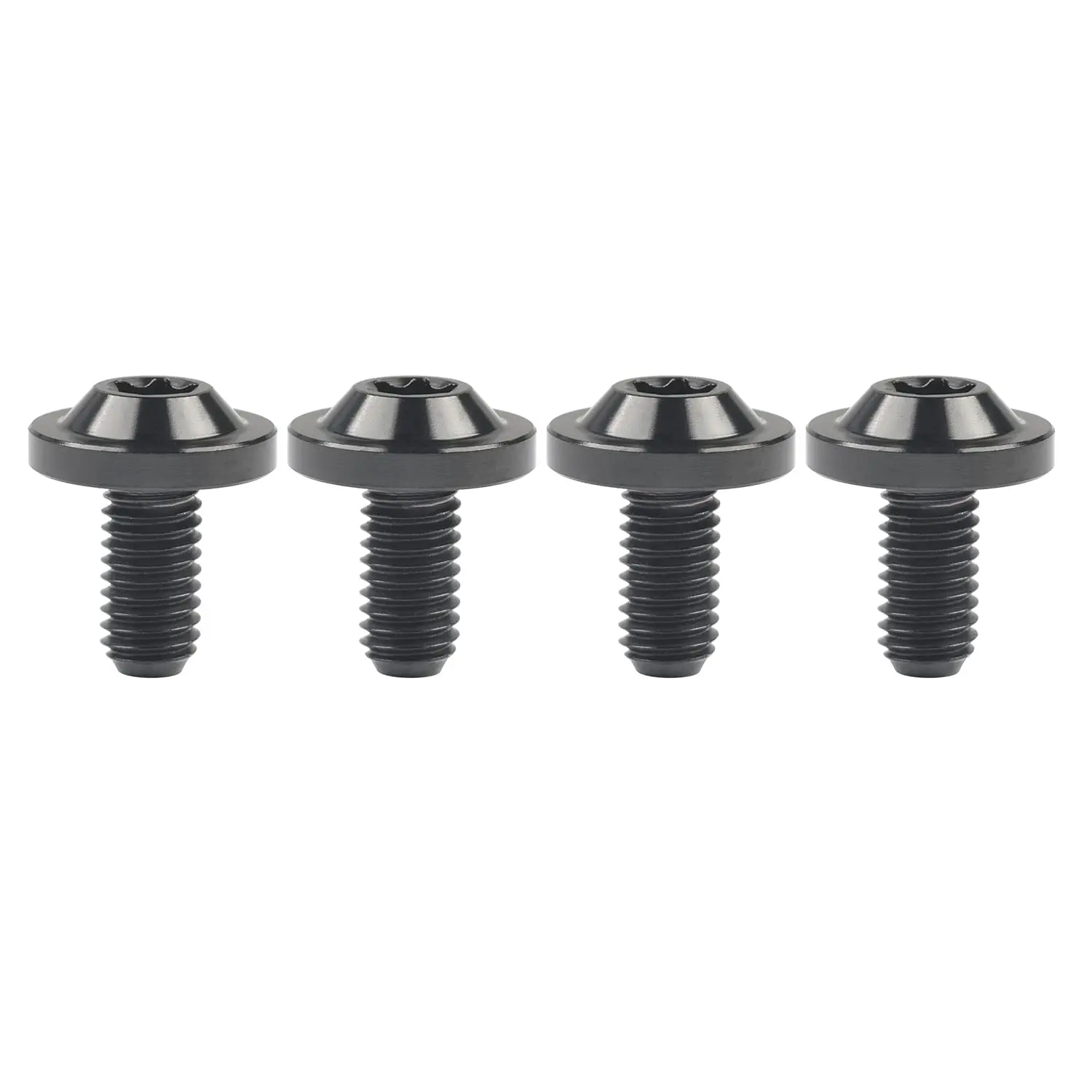 Titanium Ti M5 Button Torx Head Bolts & Screws - Multi-Size (5x10,12,15,20,25,30,35mm) for Bicycle, Motorcycle (M5x10mm, Black)