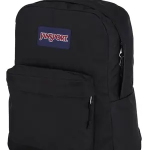 Jansport Black Backpack with Front Pocket and Zipper Closure