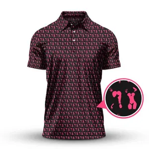 Body Art Pattern Golf Polo Shirt for Men, Funny Golf Shirt, Crazy Novelty Golf Polo, Men’s Performance Golf Shirt