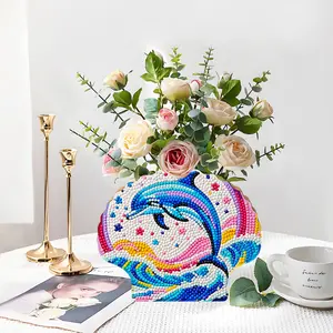“Shell Dolphin Diamond Painting Storage Organizer  DIY Diamond-Stick Decor - Desk Decor & Phone Charging Storage Organizer, Practical Stylish Home Decor”