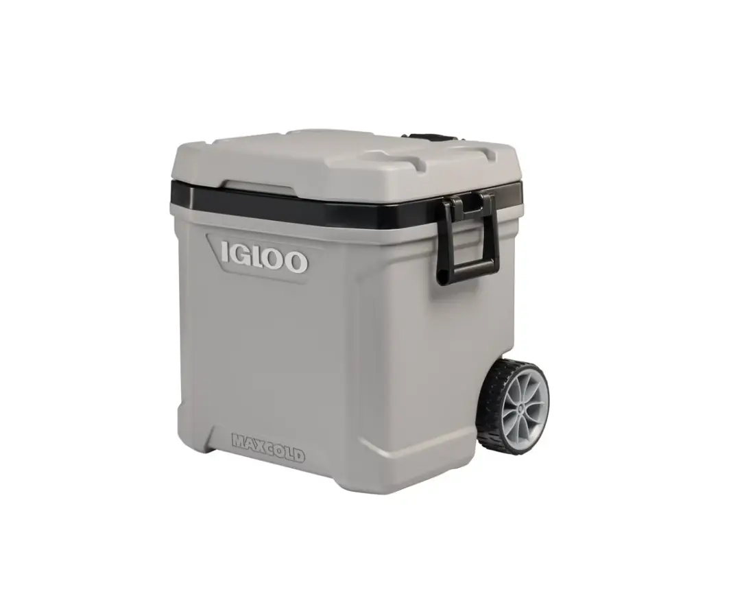 62QT Large Rolling Cooler with Wheels, Insulated Hard-Sided Ice Chest for Camping and Outdoor Activities