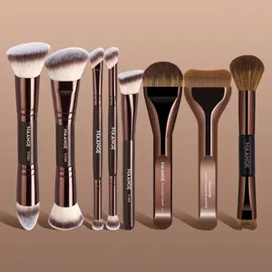 Maange 8 Piece Makeup Brush Set with Foundation Brush Concealer Brush Blush Brush Eyelash Brush Eye Shadow Brush, Metal Frame, No Battery, Makeup Tools Set