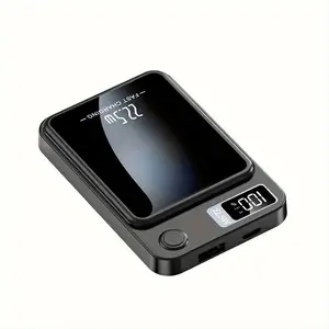Portable Magnetic Mini 10000mah Wireless 15w Fast Charger, Compatible with iPhone 15 14 Plus 13 Pro Max and Android, LED Display, Ideal for Travel