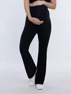 Motherhood Maternity Essential Stretch Secret Fit Belly Flare Leggings - Comfortable Full Length Pants for Pregnancy