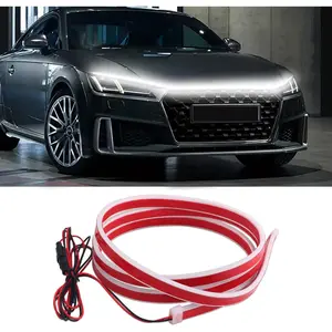 Dynamic  Hood Light Strip, 59/71/79 Inches Flexible Exterior LED Strip Lights   Led Hood Light Daytime Running Light Strip for ,  (White)