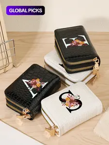 Fashion Letter Pattern Short Wallet, New Versatile Zipper Card Holder for Women, Trendy All-match Wallet for Daily Use, Fashionable Card Holder