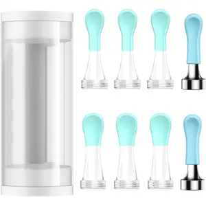 Replacement Tips Ear R1-8 PCS Waterproof Silicone Ear Spoon for Wet/Dry Earwax Cleaning Original Ear Cleaner Tips Set for W3/R3/T15/X3/D3Pro/M9 (New Spiral Structure)