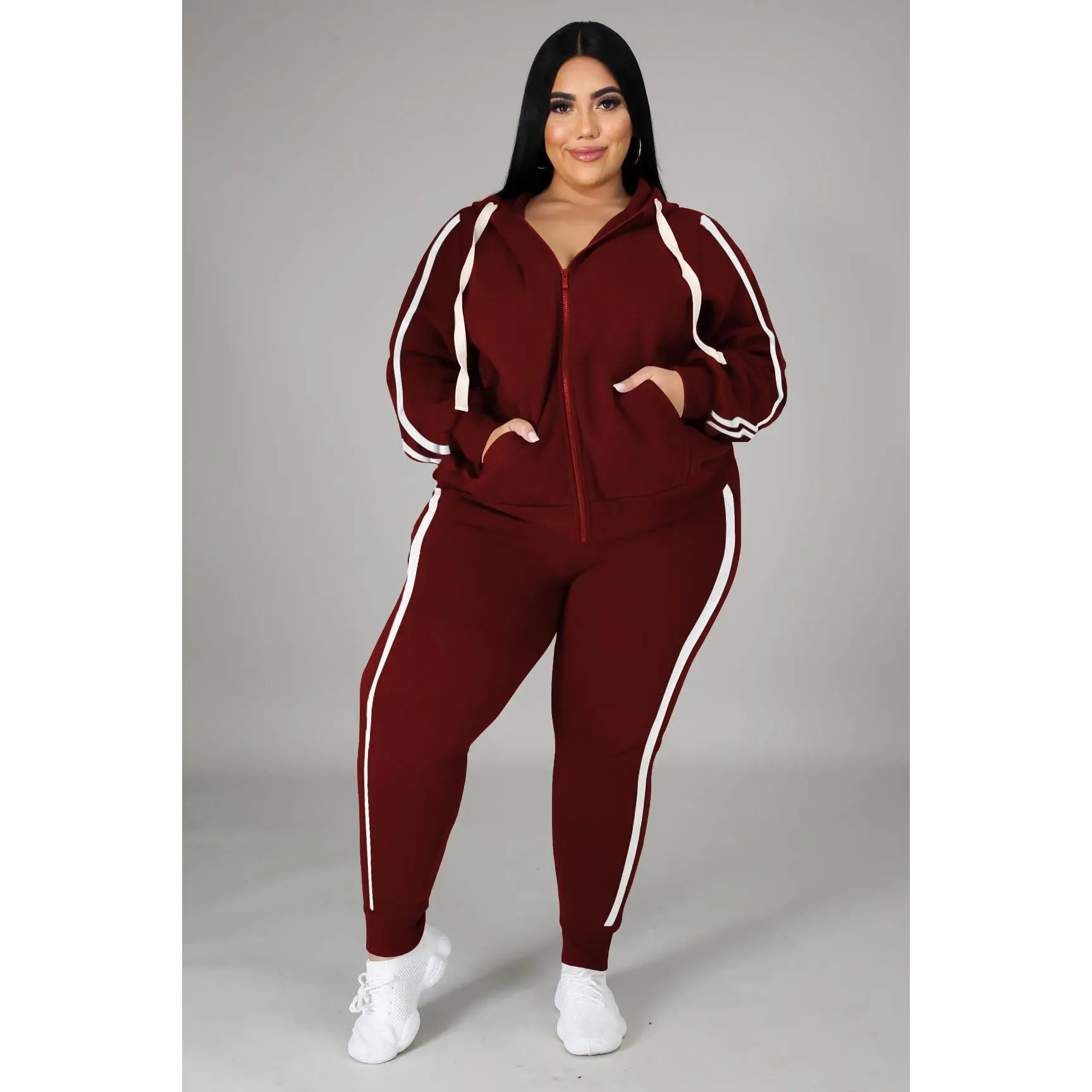 6544 Wine Red Striped