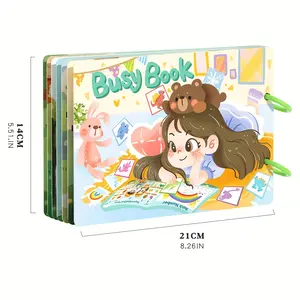 Montessori educational toys, 7-page preschool activity binder and early learning toys - suitable for boys and girls to develop fine motor skills