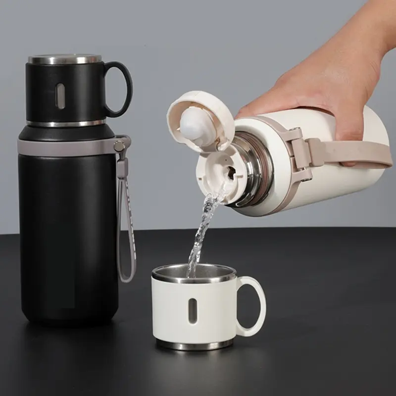 600ml Stainless Steel Coffee Cup Travel Thermal Mug Leak-Proof Thermos  Bottle Tea Coffee Mug Office Business Style Thermos - TikTok Shop