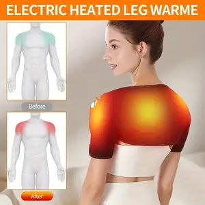 1pc Dual Shoulder Heating Massager - Powered by USB, Features 3 Temperature Options, Smart Temperature Regulation, an Ideal Valentine'S Day Present for Friends, Suitable for Home, Driving, And Office Use, Unisex (Non-Wireless)