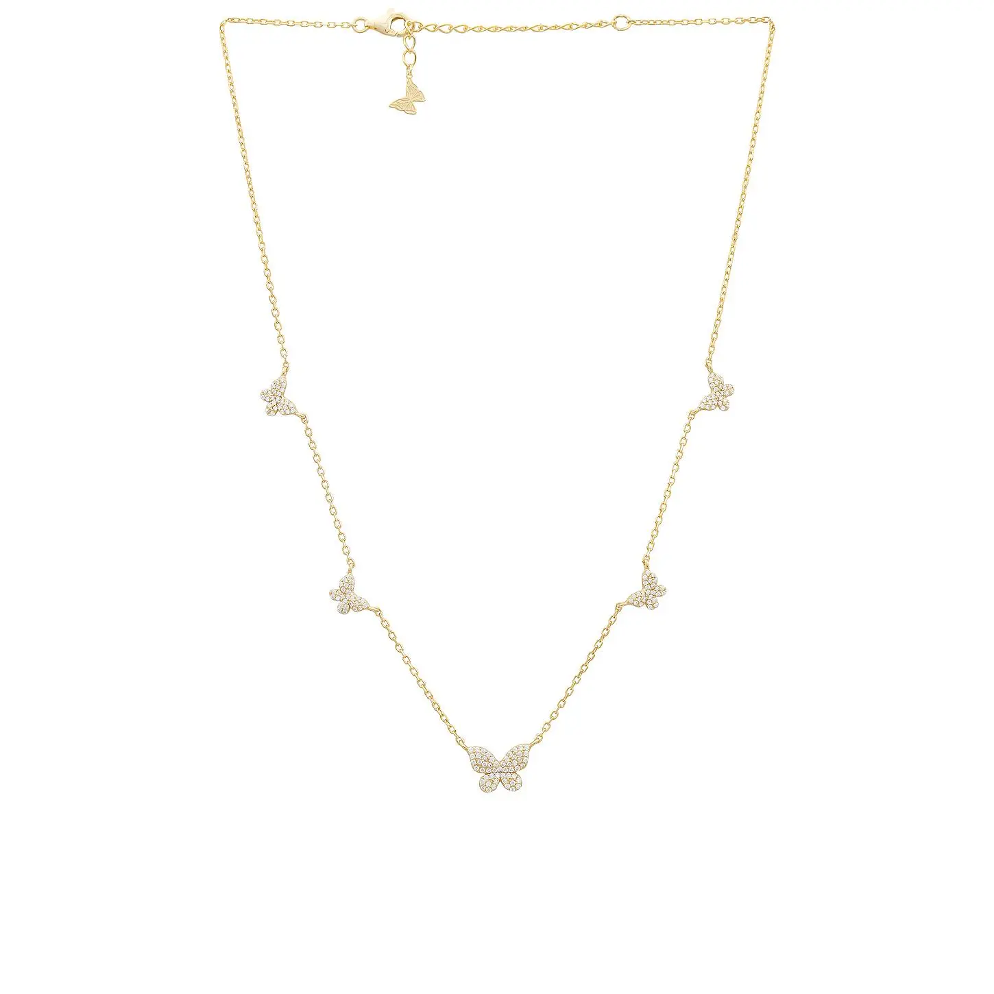 By Adina Eden Pave 5 Butterfly Necklace in Gold