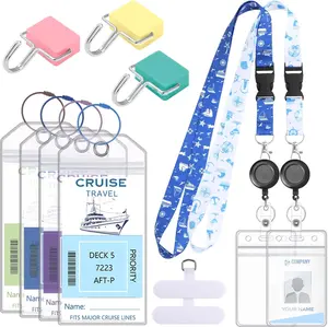 Mother Day Gift Cruise Essentials 2026 Must Haves Kit Including 2 Lanyards for Cruise Ship Cards 4 Luggage Tags 3 Magnetic Hooks 2 Phone Clips for Cruise Lines Essentials