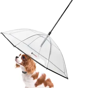 Lesypet Dog Umbrella with Leash for Small Pets, Umbrella for Dogs Fits 20” Back Length Pets