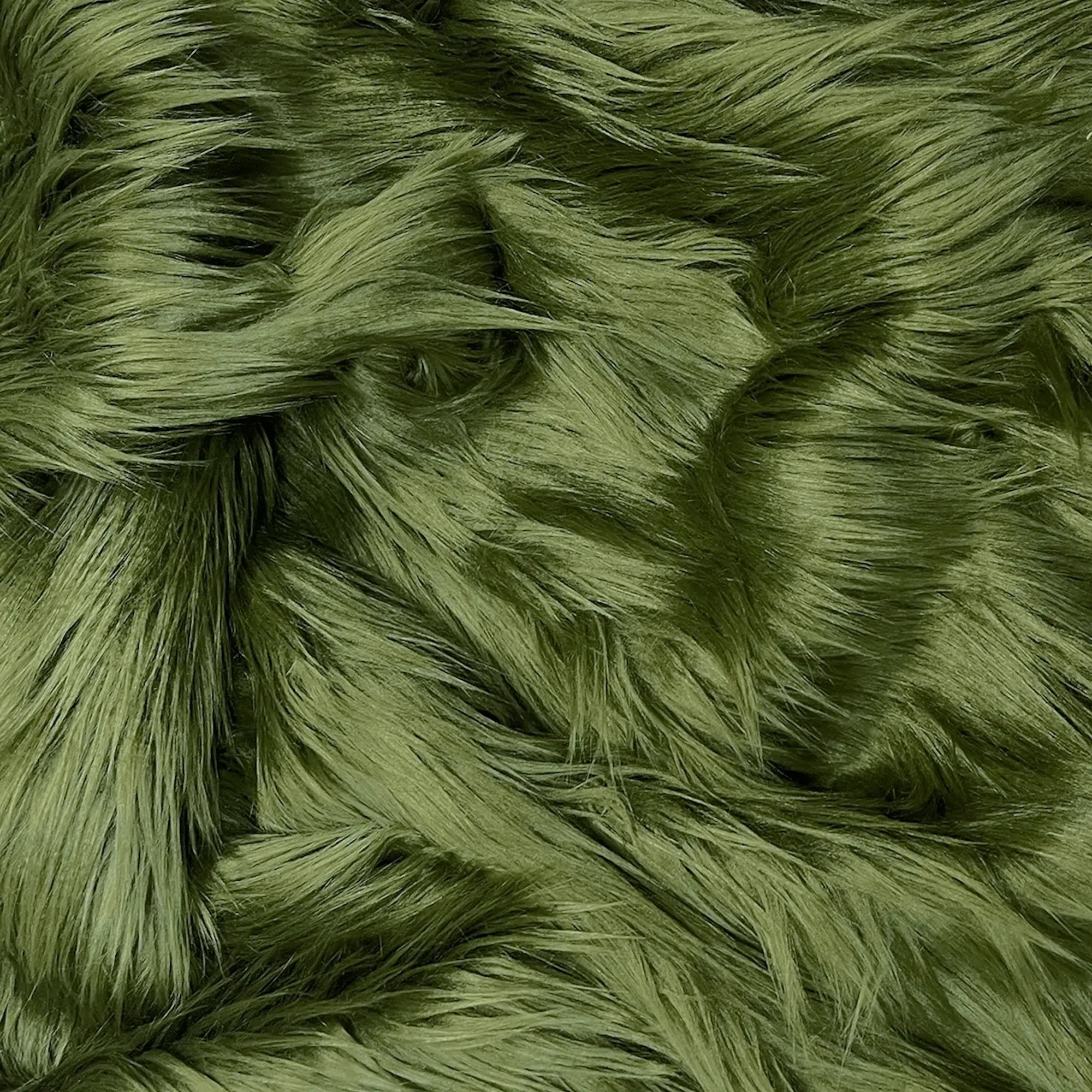 Dark Olive Faux Fur Fabric – Premium Natural Fake Fur for Every Creative Project