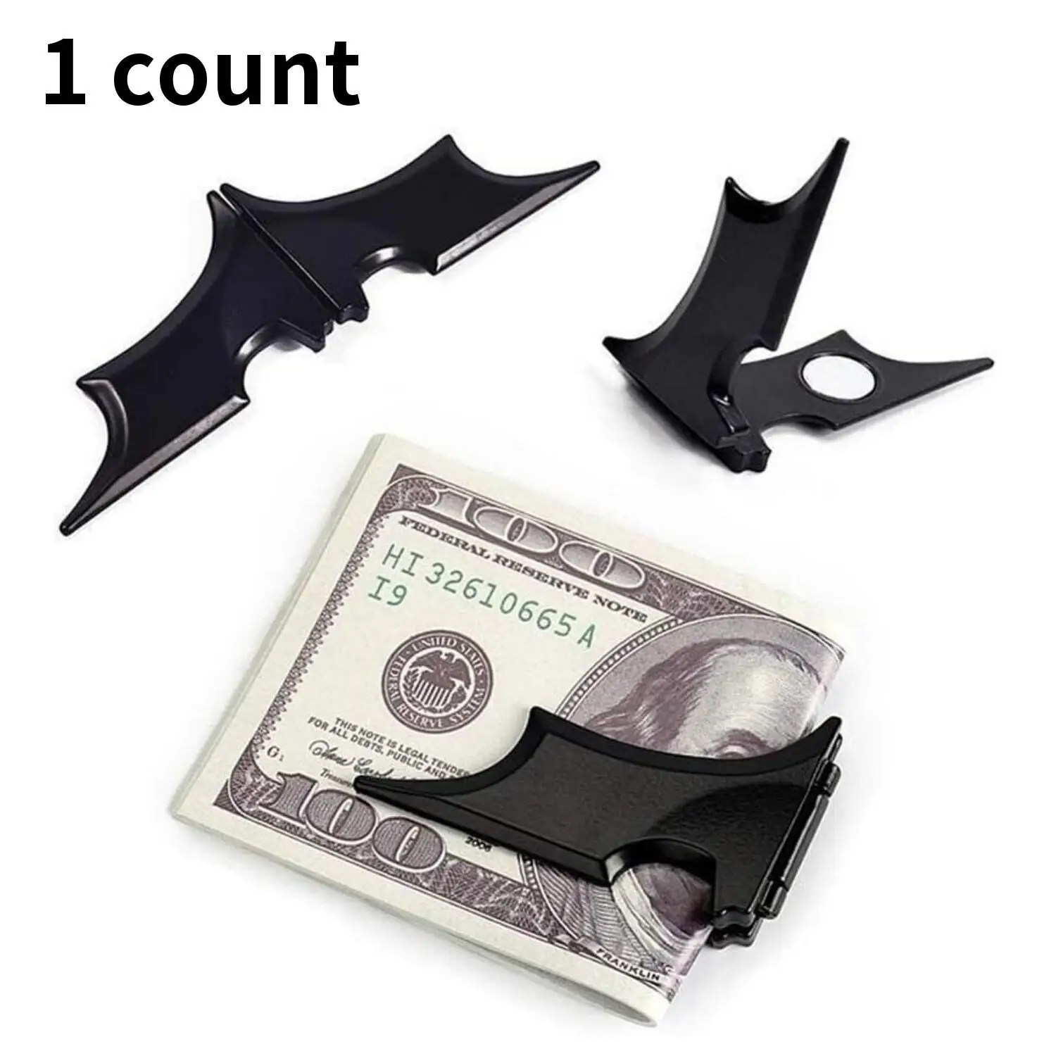 Bat Shaped Money Clip, 1 Count Creative Simple Money Cash Clip, Portable Credit Card Money Clip for Indoor & Outdoor