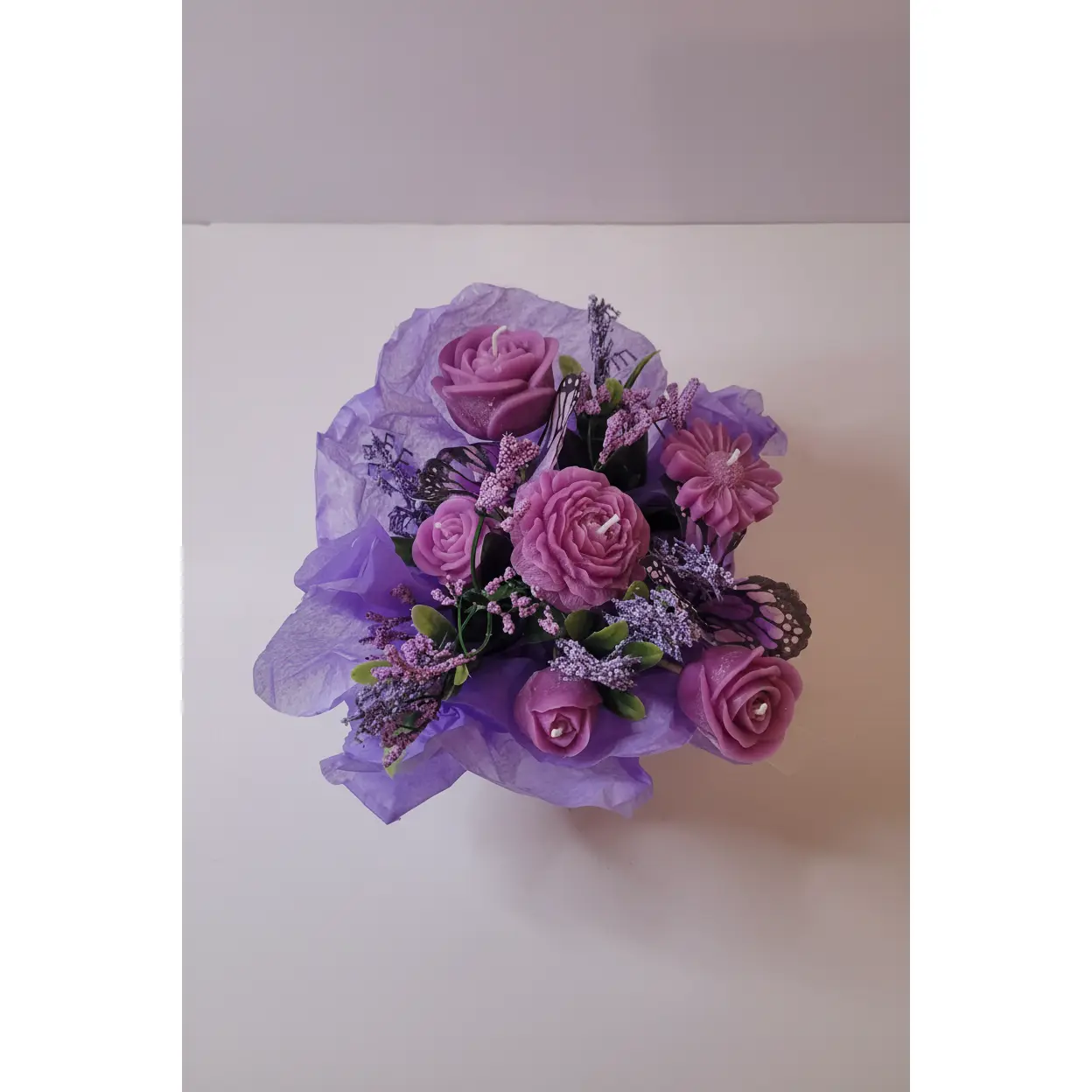 Petals and Peace Candle Flower Bouquet