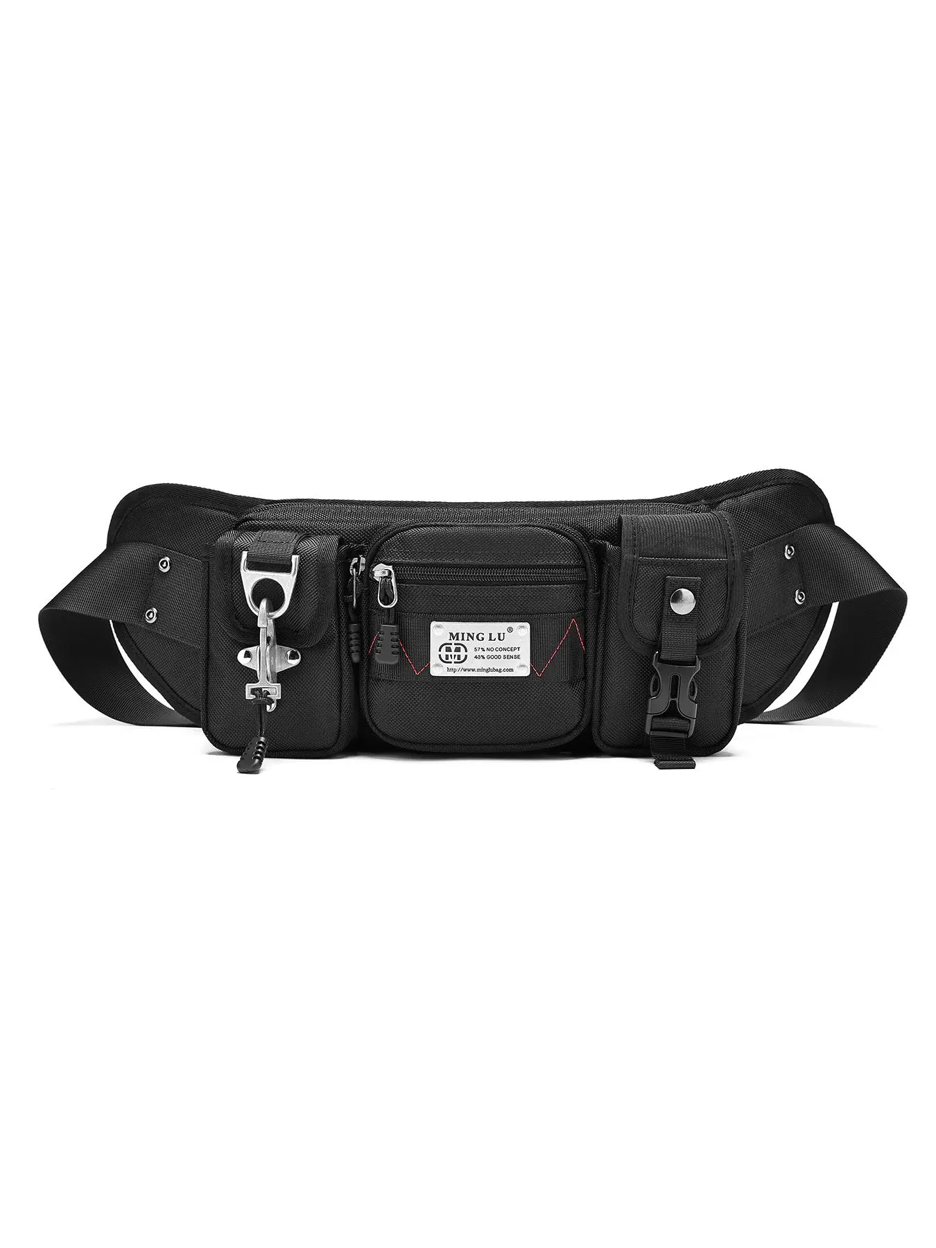 Large Capacity Sling Bag, Casual Solid Color Multi-pocket Belt Bag, Fashionable Sling Bag for Men & Women for Daily Used, Classic Belt Bag Waist Pack