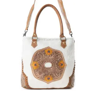 Burnished play Hand-Tooled Bag