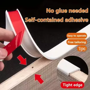 Self-adhesive U-shaped edges band, flexible edges band, essential for furniture assembly, modern furniture accessory, flexible PVC edges protector suitable for shelves, furniture, and countertops