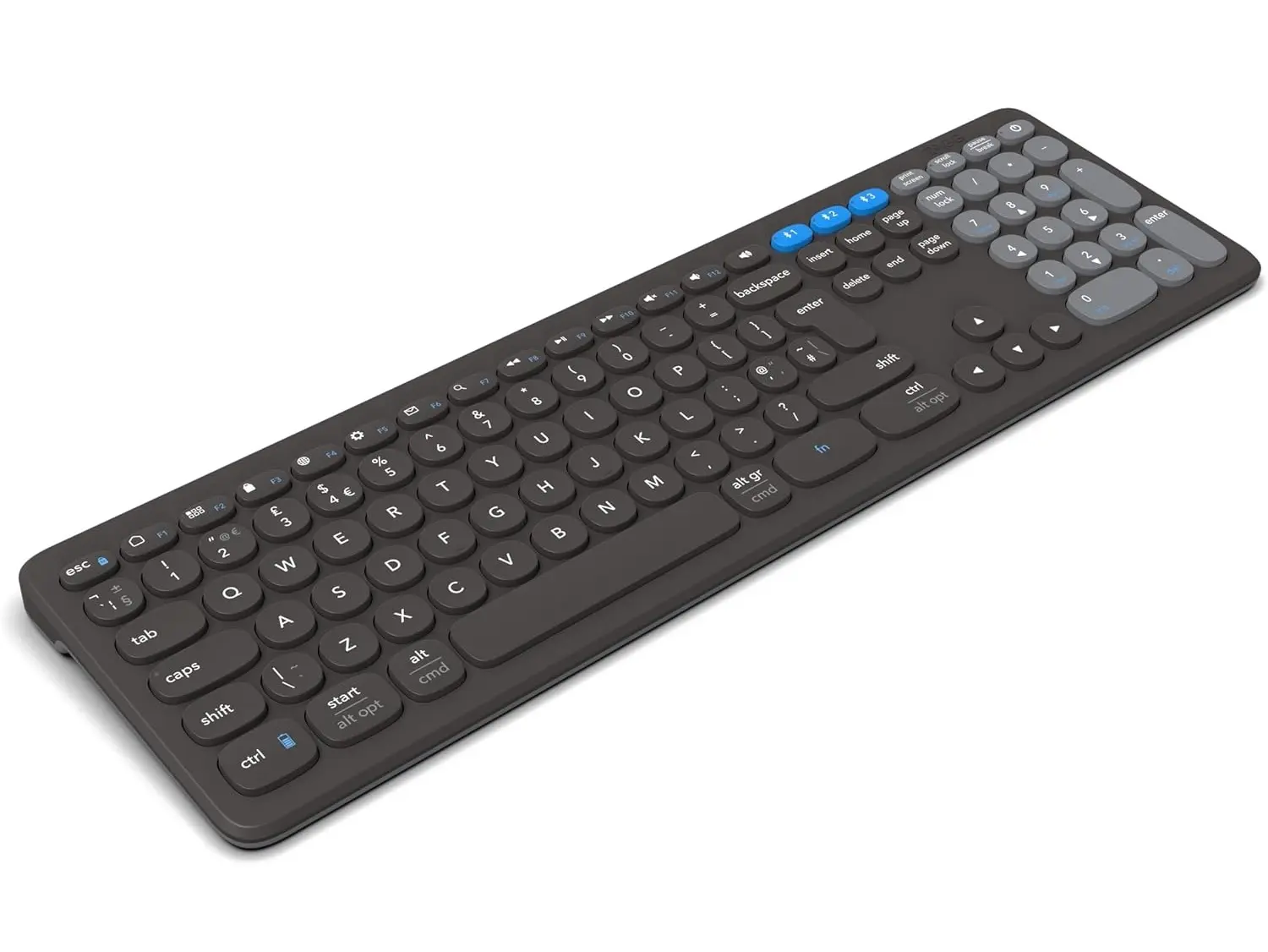 ZAGG Pro 17 Computer Keyboard - Full-Size Wireless Charging Desktop Keyboard, Bluetooth Multi-Device Pairing, Ergonomic Design, Black