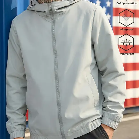 A must-have sports hooded jacket for both men and women - waterproof, sweat wicking, breathable, long sleeved, zippered design, suitable for daily leisure and outdoor activities in spring, autumn and winter, sports work jacket