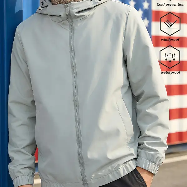 A must-have sports hooded jacket for both men and women - waterproof, sweat wicking, breathable, long sleeved, zippered design, suitable for daily leisure and outdoor activities in spring, autumn and winter, sports work jacket