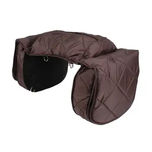 Jacks Imports  Large Quilted Cooler Saddle Bag, Brown