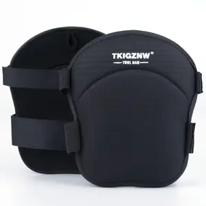 Heavy Duty Knee Pads, Professional Work Gear for Man, Knee Protection, Black Fabric, Adjustable Straps