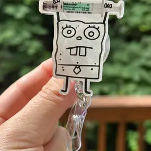 Doodle Bob Dilaudid Syringe- Nurse badge reel, RN, MD, pharmacy, healthcare, work accessory