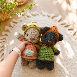 Handmade Crochet Bear Plush – Soft Amigurumi Teddy Bear for Gifts and Decor