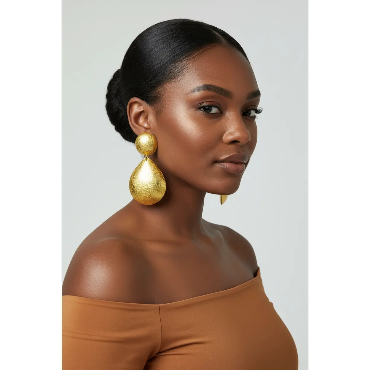 Teardrop Drop Earrings  Gold