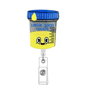 Cute Cartoon Design Badge Holder, 1 Count Retractable Badge Reel, ID Holder for Nurses, Doctors, Students & Office Staff, Badge Buddy Nursing