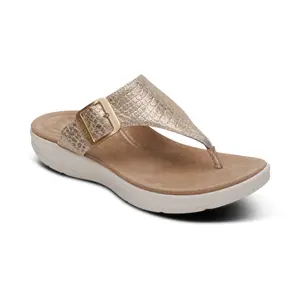 Donna Adjustable Thong Sandal - Champagne