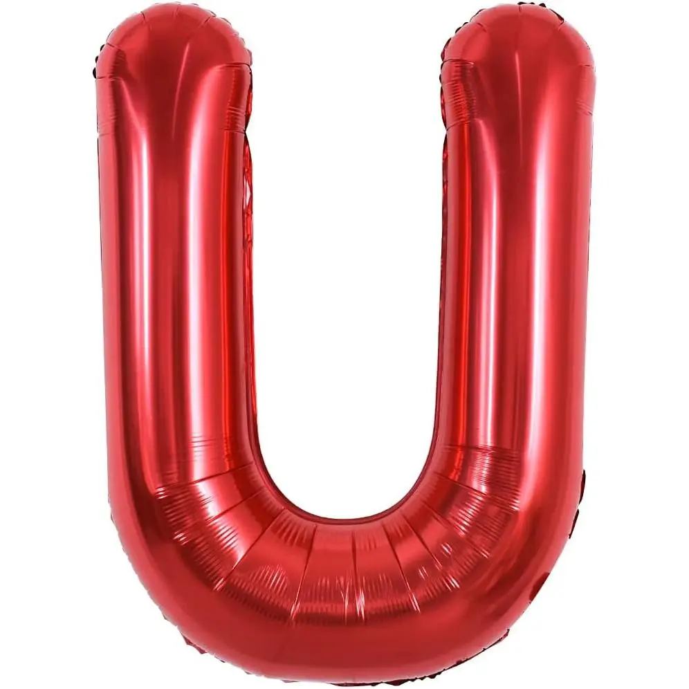 40 Inch Large Bright Red Letter Balloons A-Z, Giant Jumbo Helium Foil Mylar Big Letter U Balloons for Birthday Party Anniversary Wedding Decorations, Foils Balloons, Letter Balloons Balloons